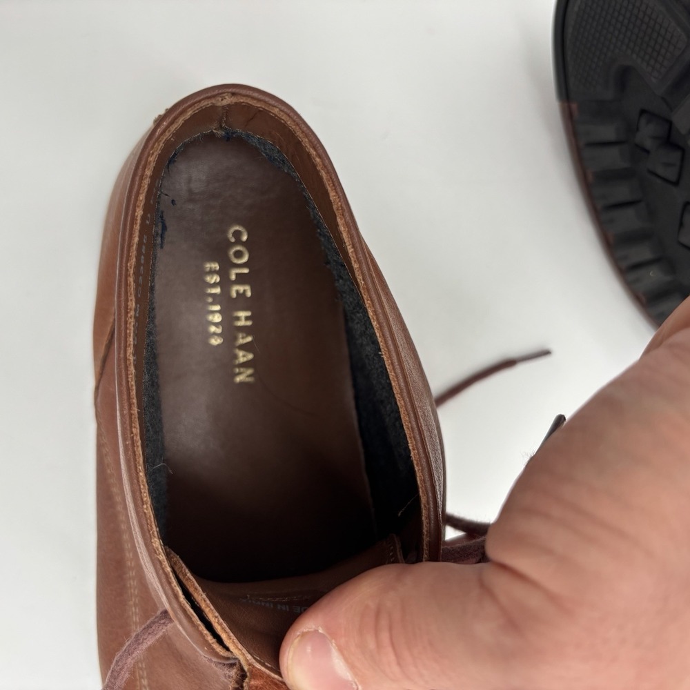 Cole Haan Cranston Chukka Boots Brown Leather Size 8.5 C23855 - Picture 8 of 9